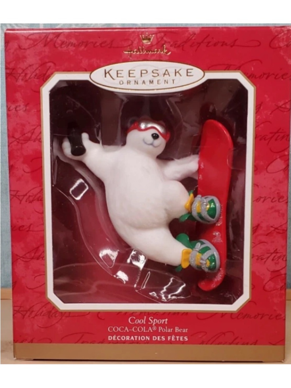 Unopened 2001 Hallmark Ornament Cool Sport Coca Cola Polar Bear Coke Snowboard
